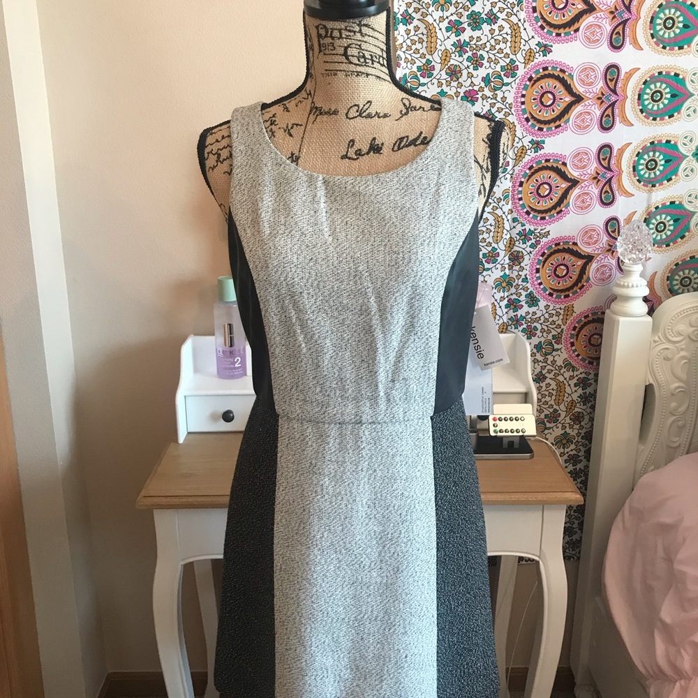 Grey and black sectioned dress